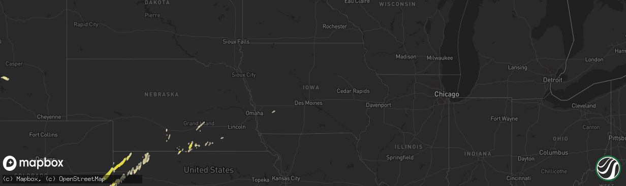 Hail map in Iowa on May 9, 2017