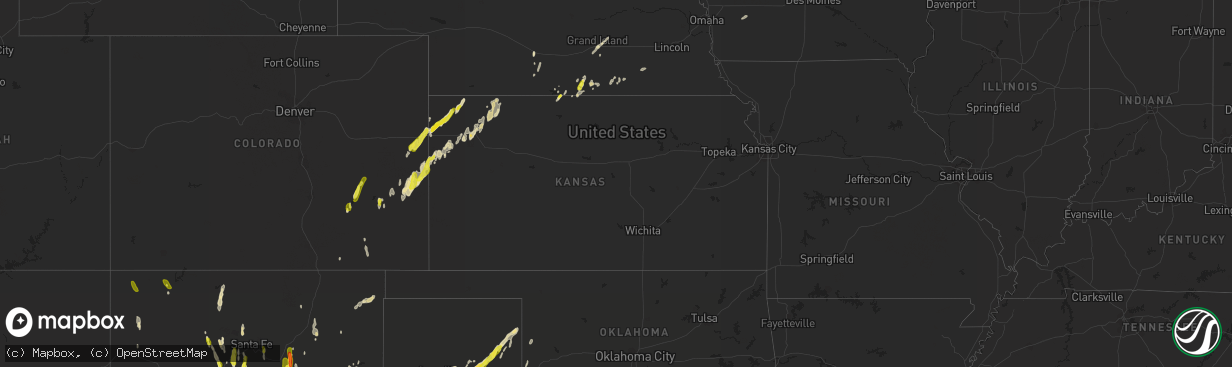 Hail map in Kansas on May 9, 2017