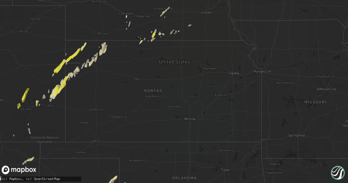 Hail map in Kansas on May 9, 2017