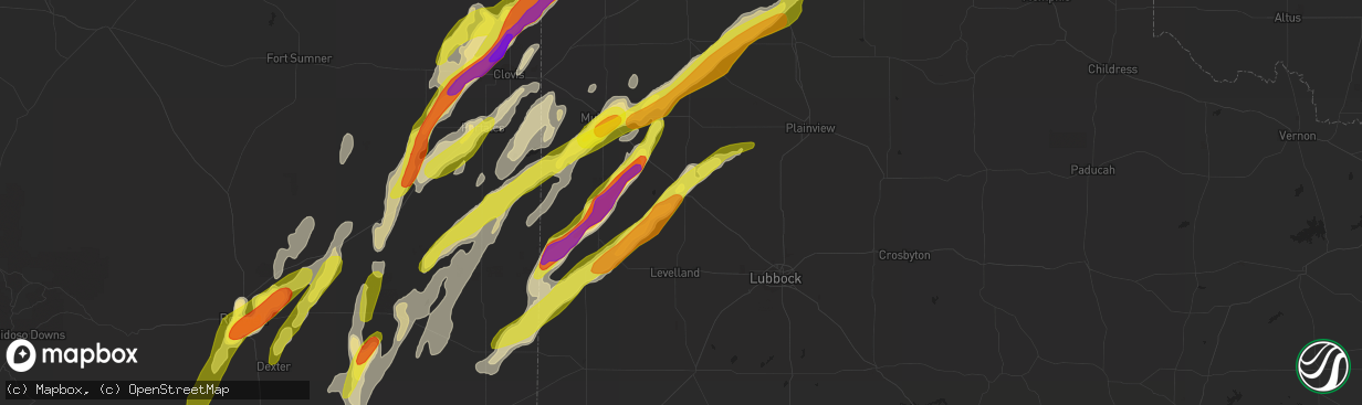 Hail map in Littlefield, TX on May 9, 2017