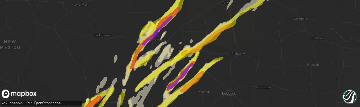 Hail map in Muleshoe, TX on May 9, 2017