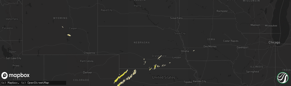 Hail map in Nebraska on May 9, 2017