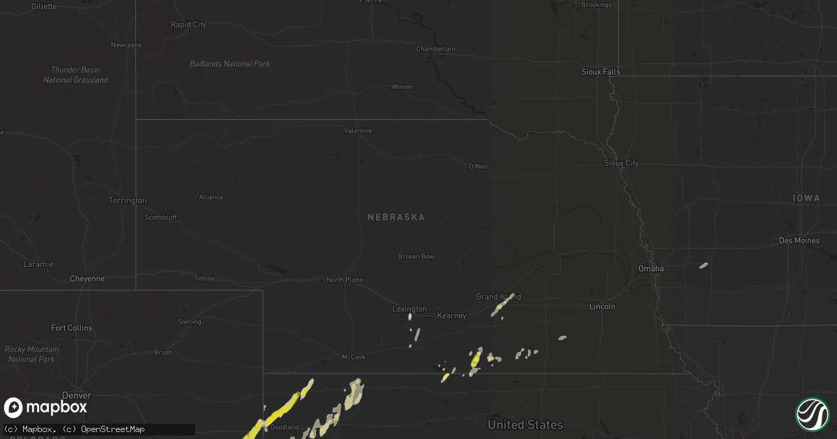 Hail map in Nebraska on May 9, 2017