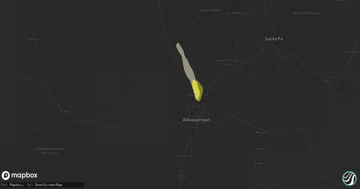 Hail map in Rio Rancho, NM on May 9, 2017