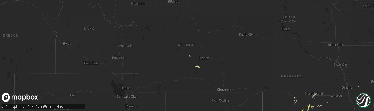 Hail map in Wyoming on May 9, 2017