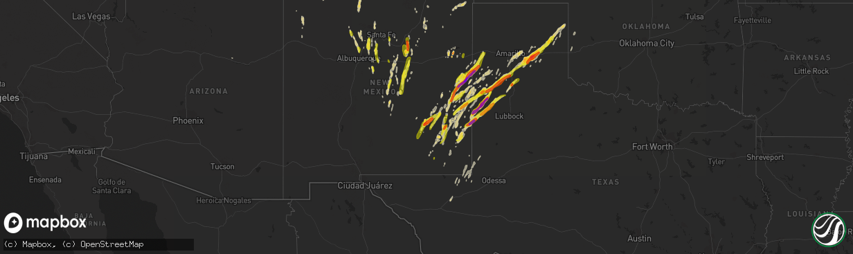 Hail map on May 9, 2017