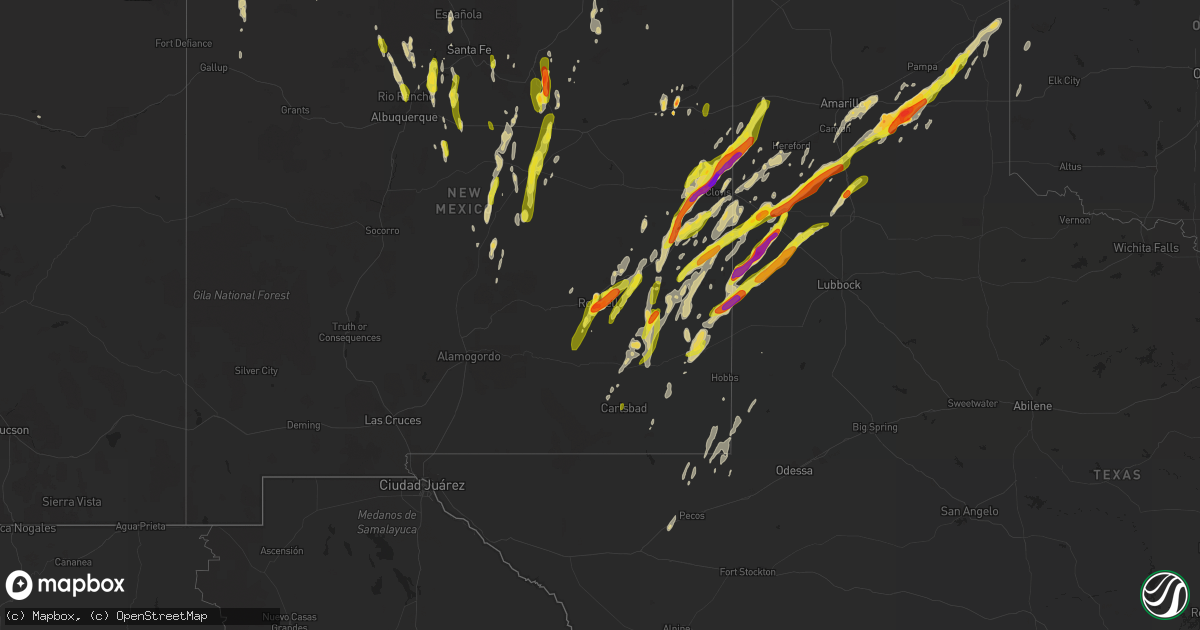 Hail map on May 9, 2017