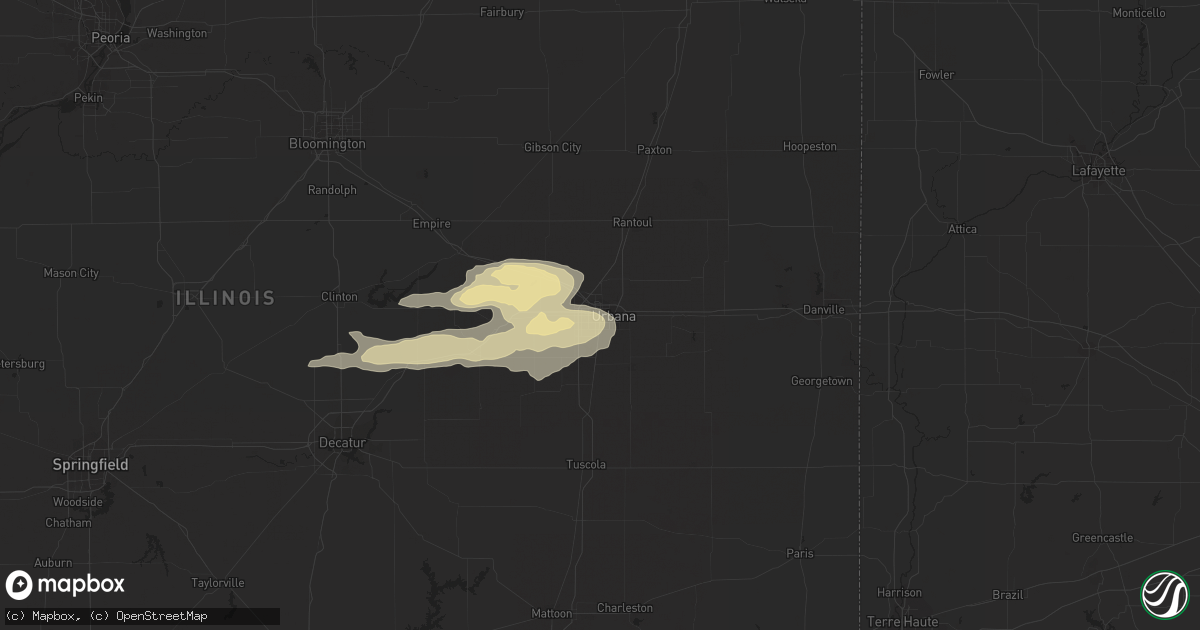 Hail map in Champaign, IL on May 9, 2018