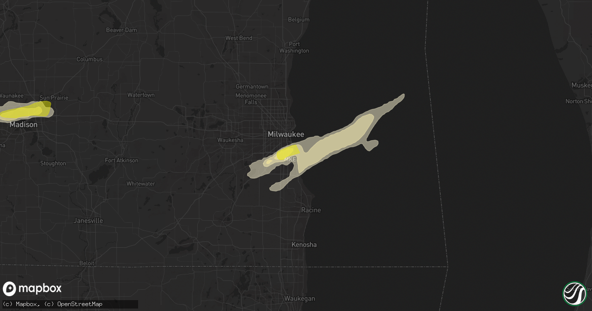 Hail map in Cudahy, WI on May 9, 2018