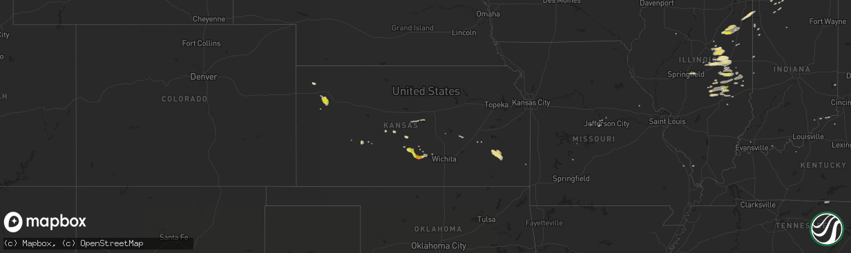 Hail map in Kansas on May 9, 2018