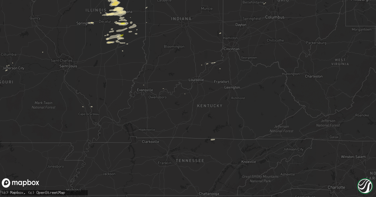 Hail map in Kentucky on May 9, 2018