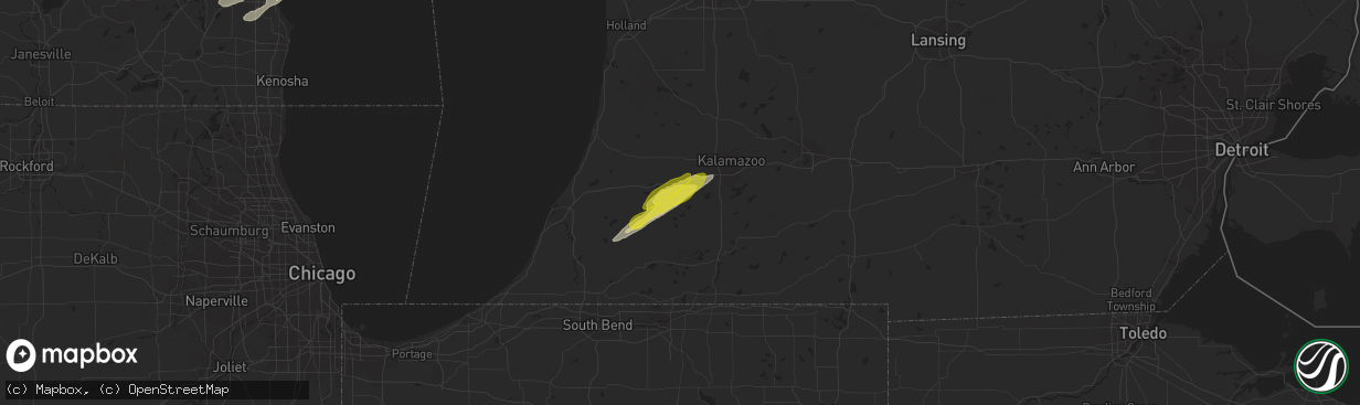 Hail map in Lawton, MI on May 9, 2018