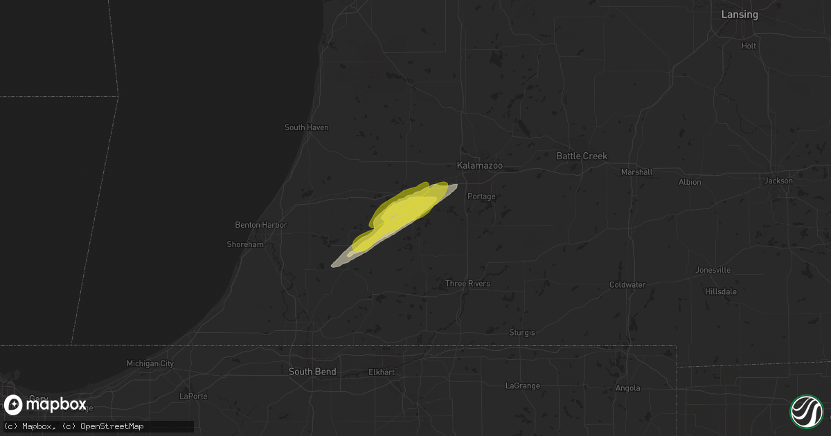 Hail map in Lawton, MI on May 9, 2018