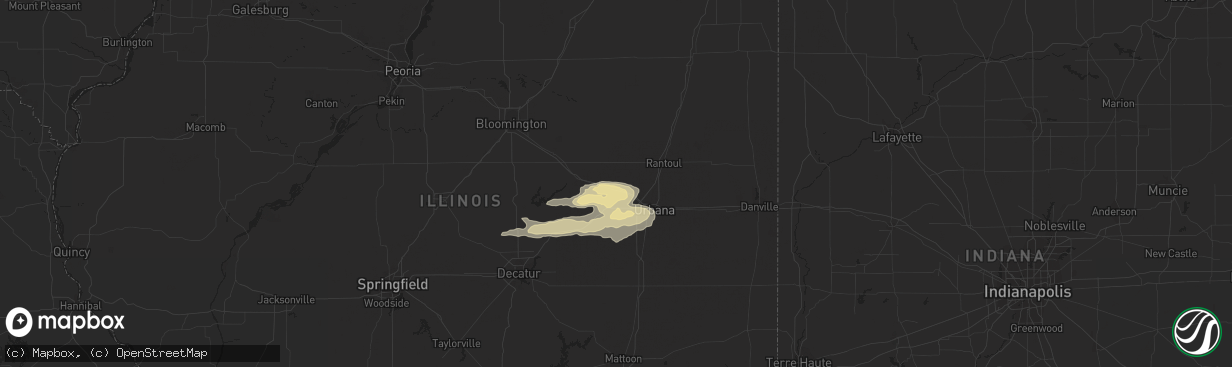 Hail map in Mahomet, IL on May 9, 2018