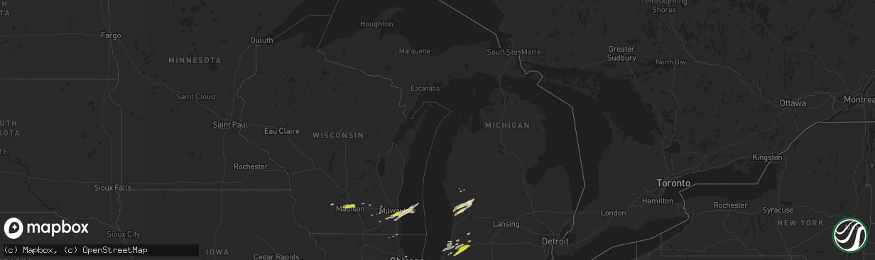 Hail map in Michigan on May 9, 2018