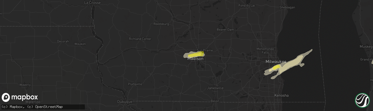 Hail map in Middleton, WI on May 9, 2018