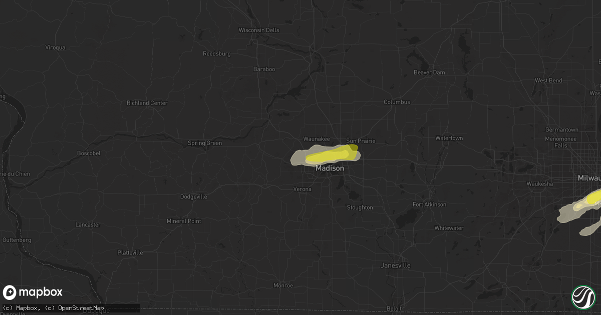 Hail map in Middleton, WI on May 9, 2018