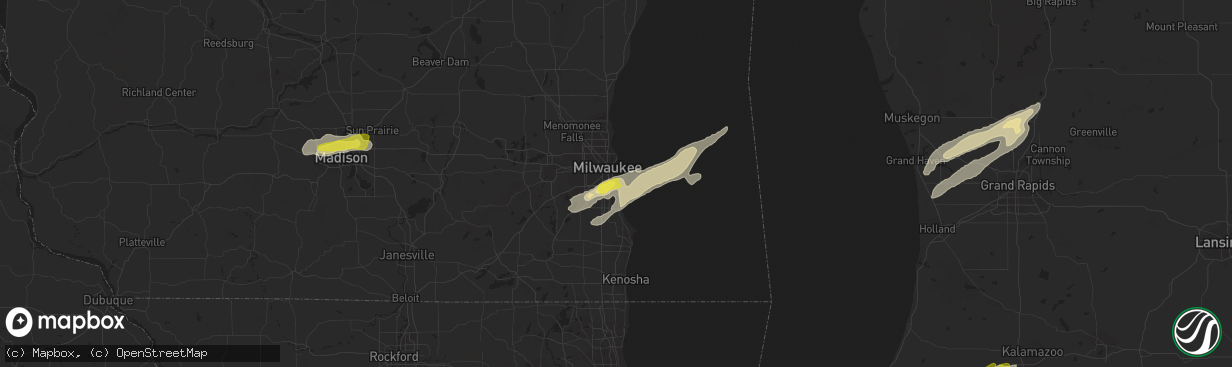 Hail map in Saint Francis, WI on May 9, 2018