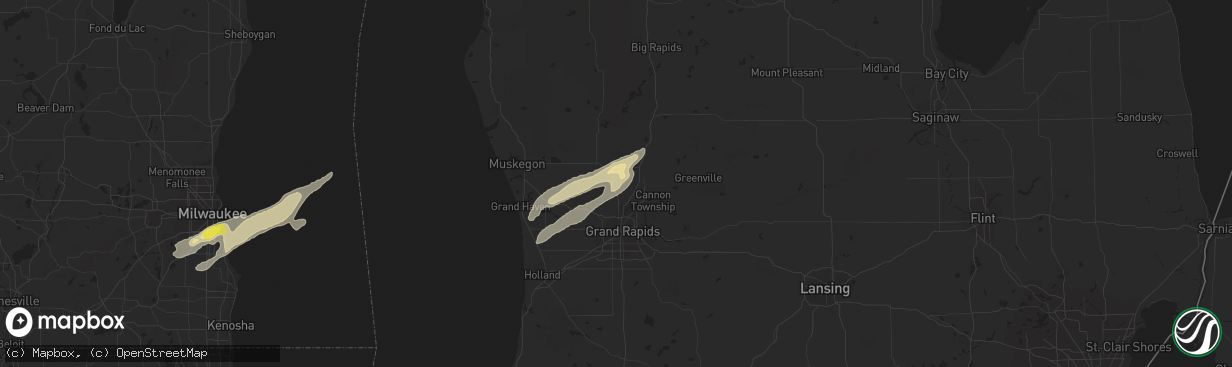 Hail map in Sparta, MI on May 9, 2018