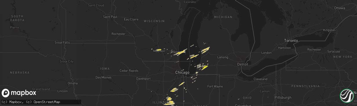 Hail map on May 9, 2018