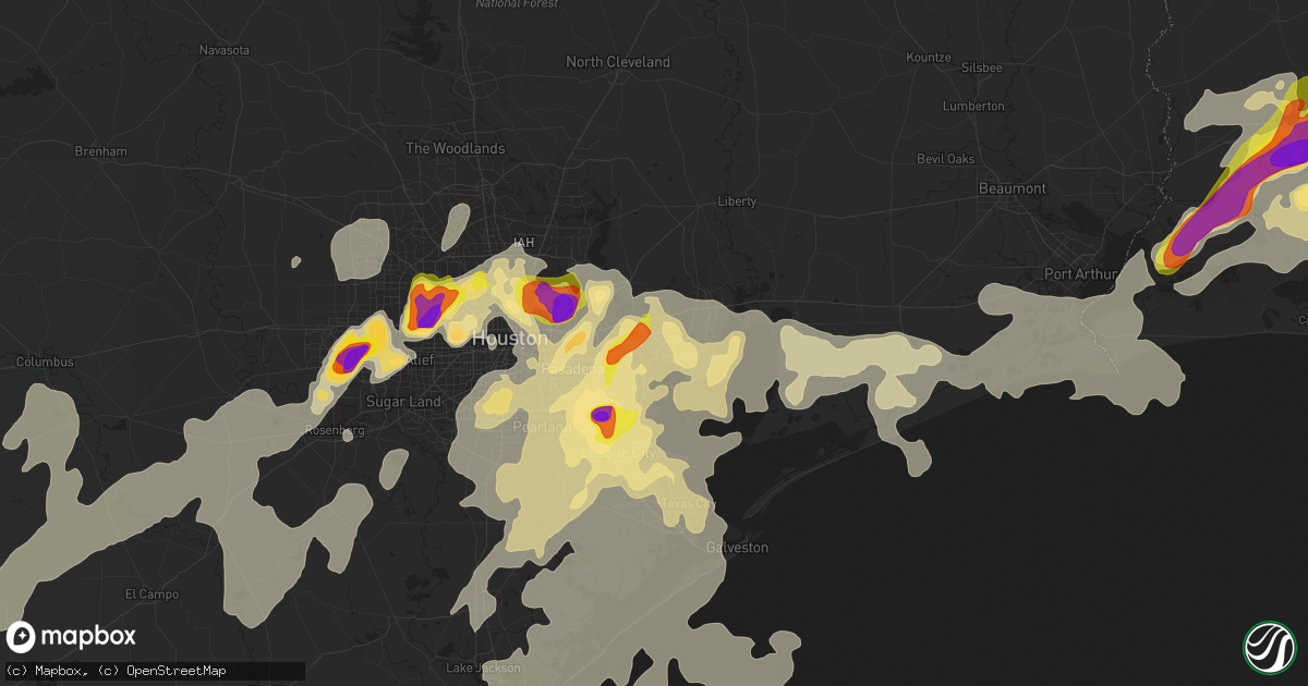 Hail map in Baytown, TX on May 9, 2019