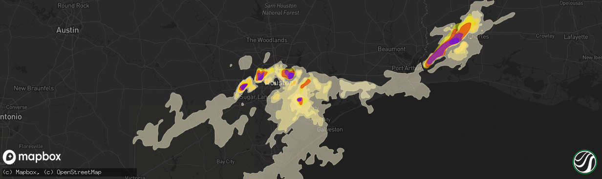 Hail map in Deer Park, TX on May 9, 2019