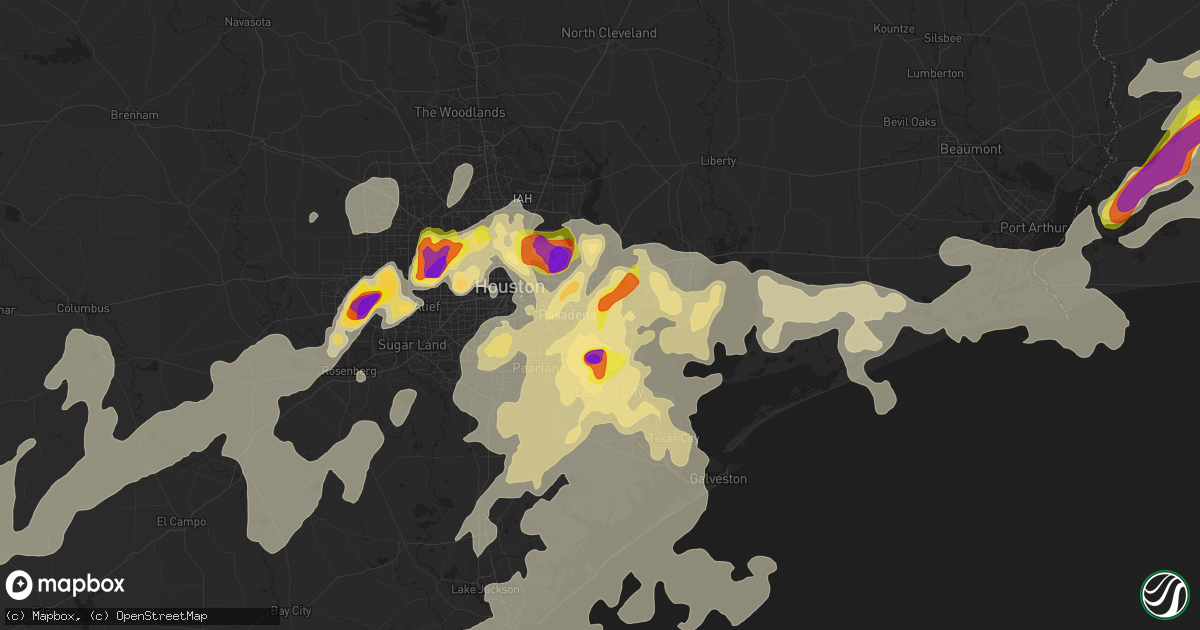 Hail map in Deer Park, TX on May 9, 2019