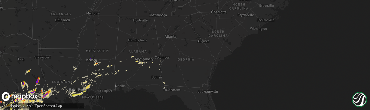 Hail map in Georgia on May 9, 2019