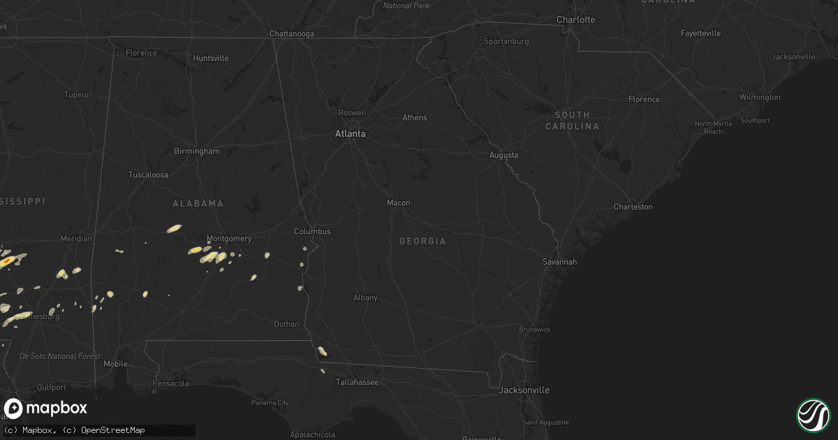 Hail map in Georgia on May 9, 2019