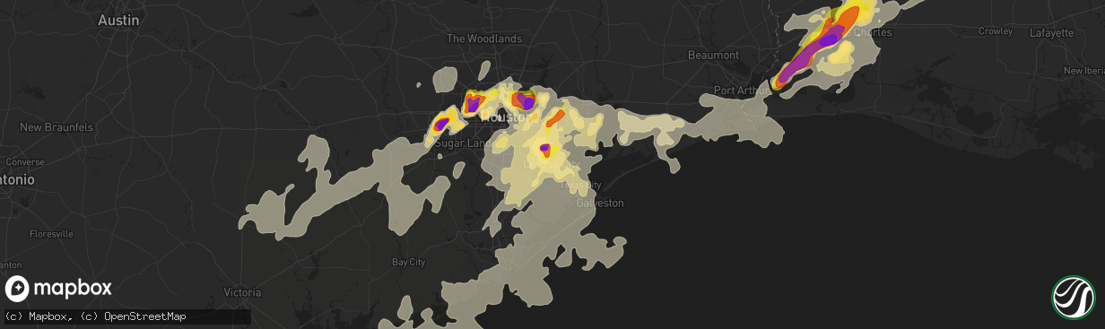 Hail map in League City, TX on May 9, 2019