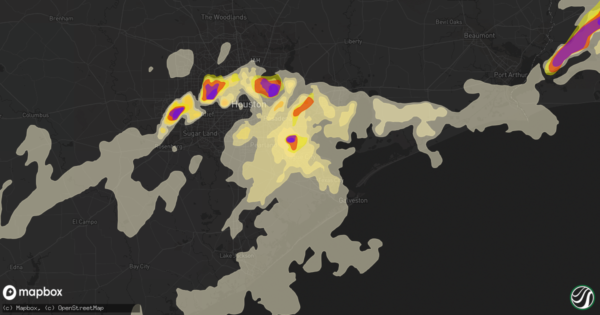 Hail map in League City, TX on May 9, 2019