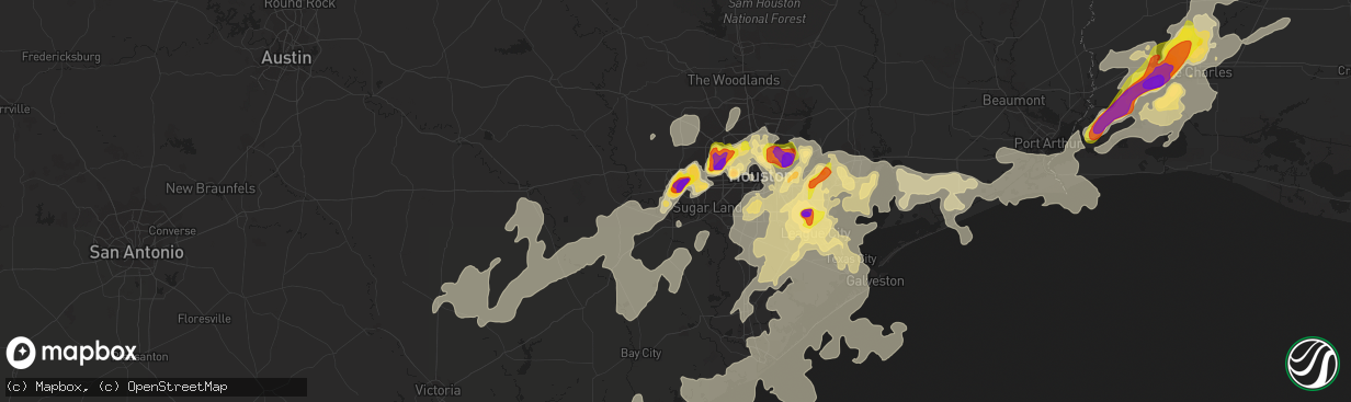 Hail map in Richmond, TX on May 9, 2019