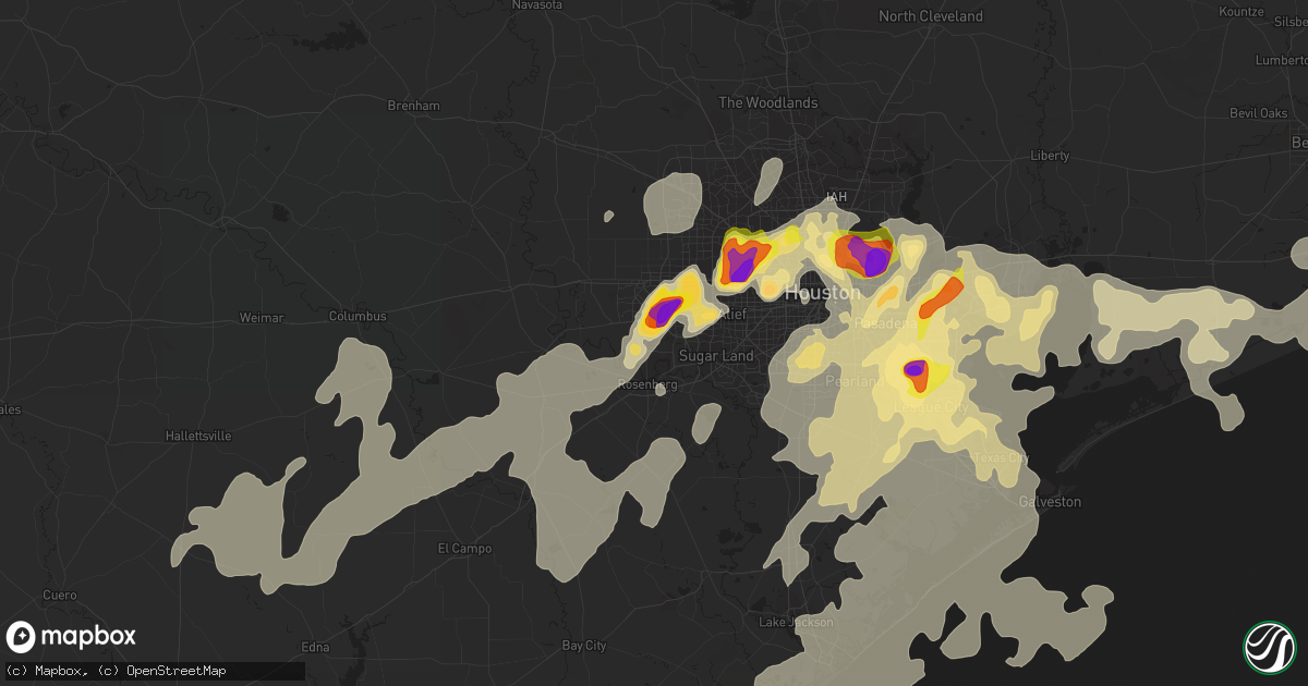 Hail map in Richmond, TX on May 9, 2019