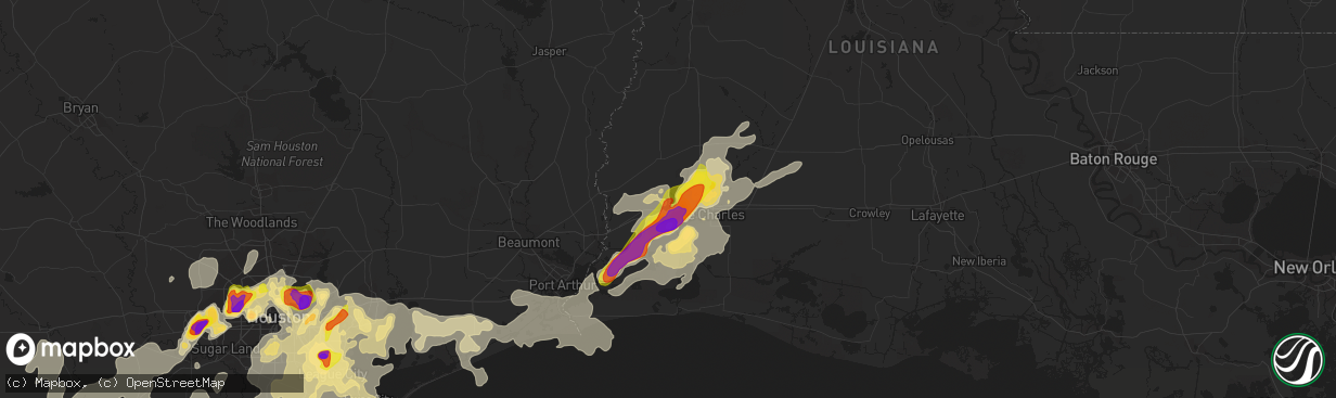 Hail map in Sulphur, LA on May 9, 2019