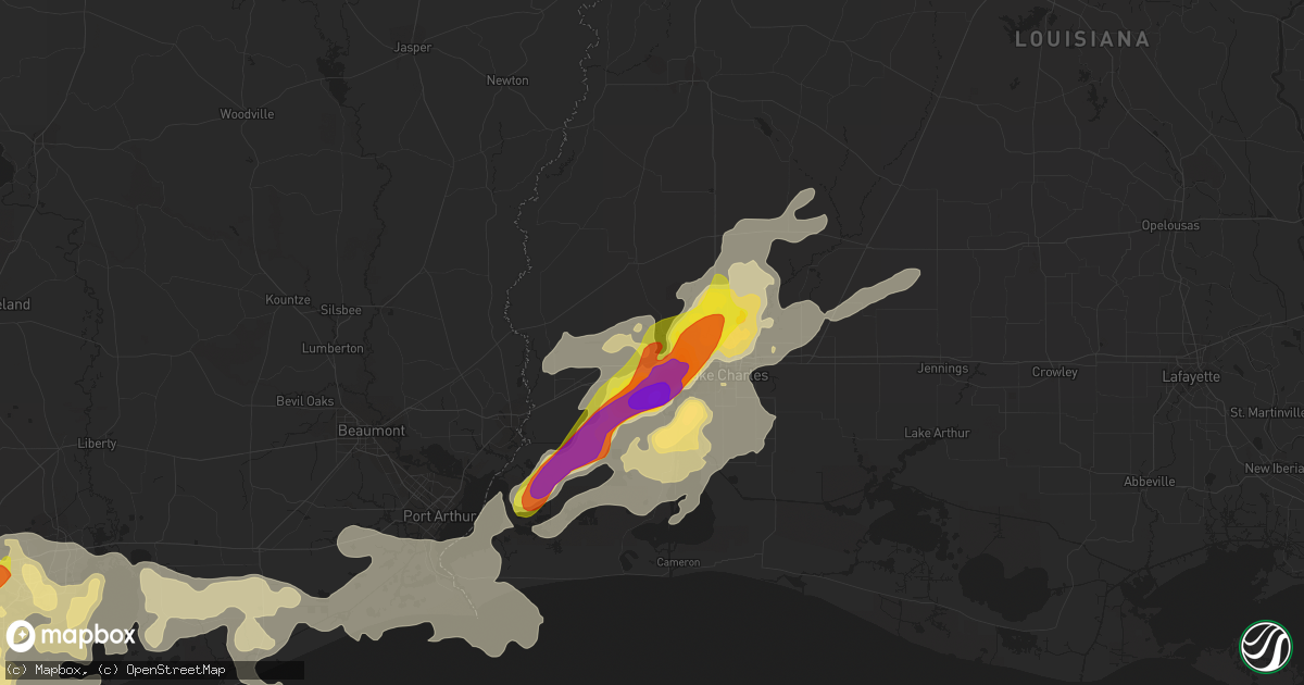 Hail map in Sulphur, LA on May 9, 2019