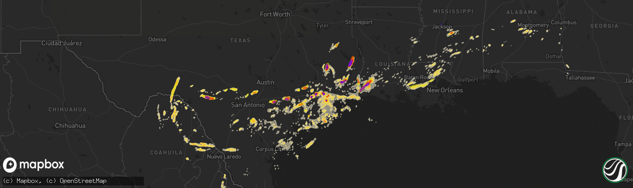 Hail map on May 9, 2019