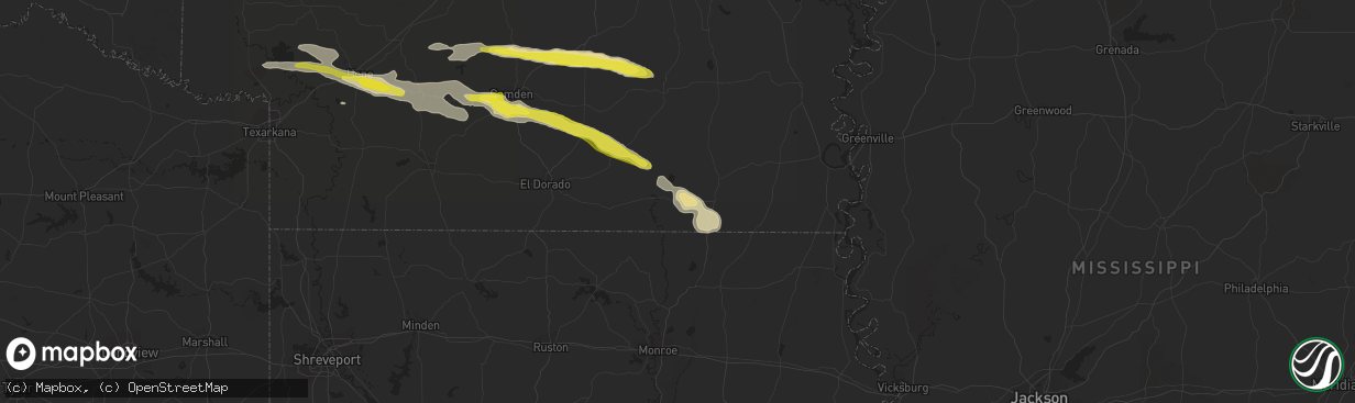 Hail map in Crossett, AR on May 9, 2021