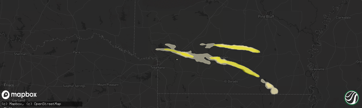 Hail map in Hope, AR on May 9, 2021