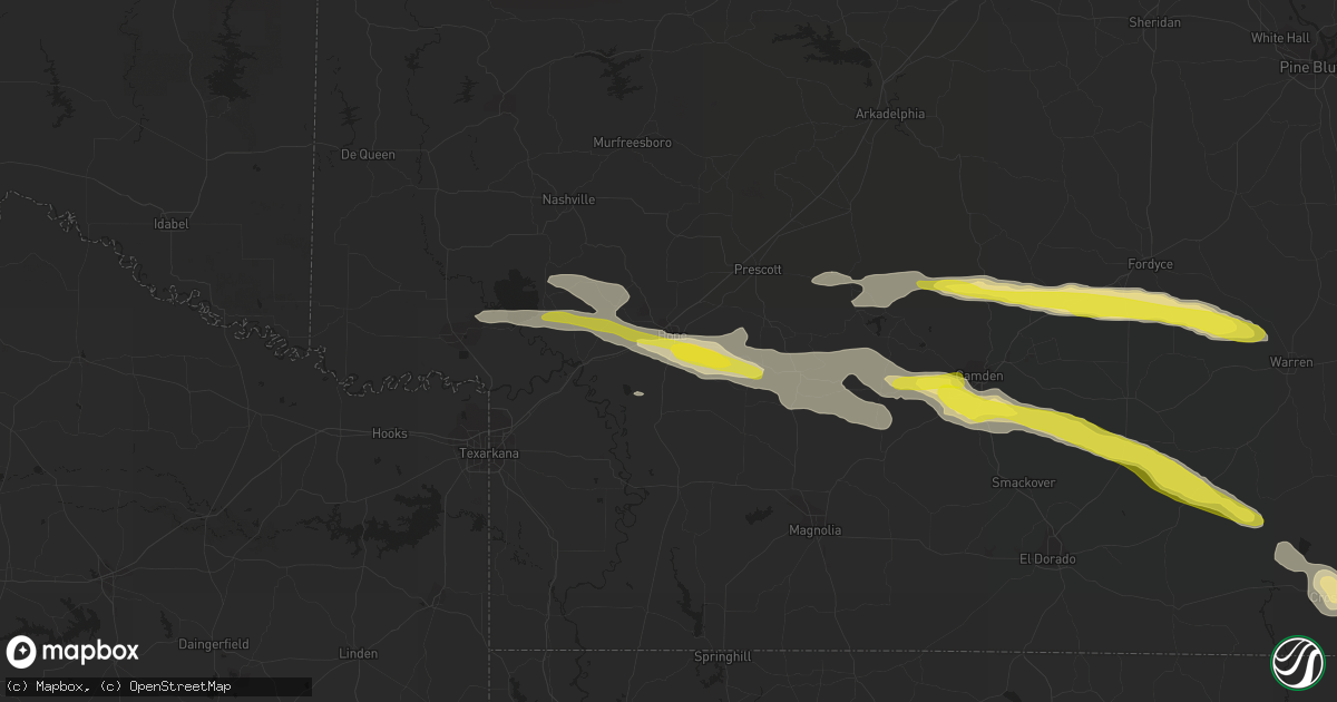 Hail map in Hope, AR on May 9, 2021