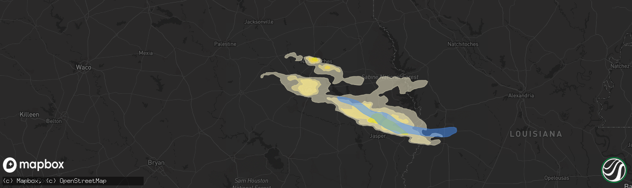 Hail map in Lufkin, TX on May 9, 2021