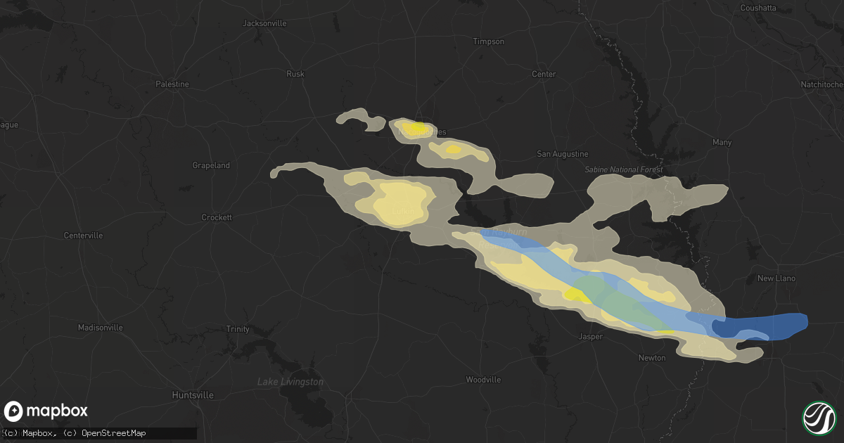 Hail map in Lufkin, TX on May 9, 2021