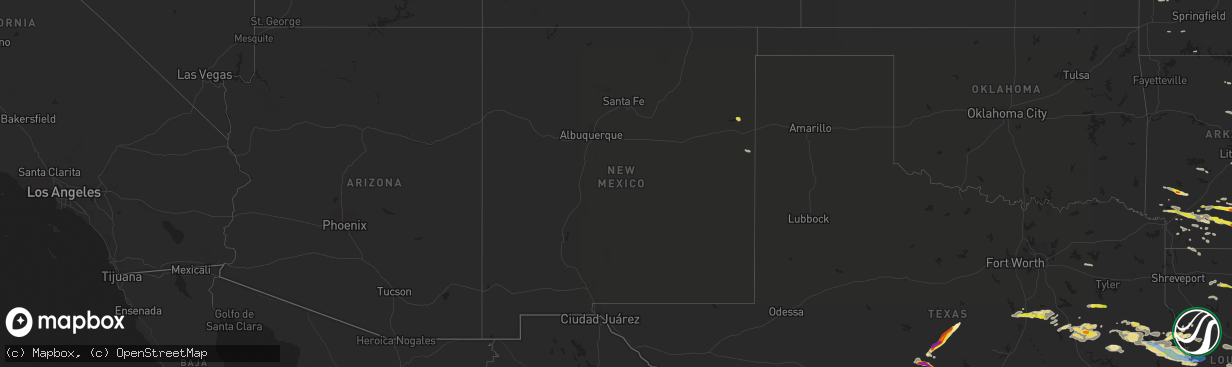 Hail map in New Mexico on May 9, 2021