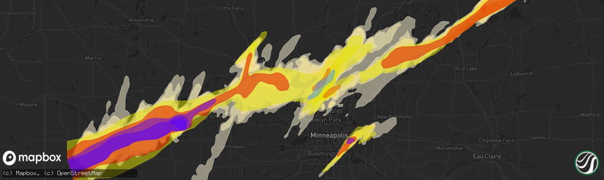 Hail map in Elk River, MN on May 9, 2022