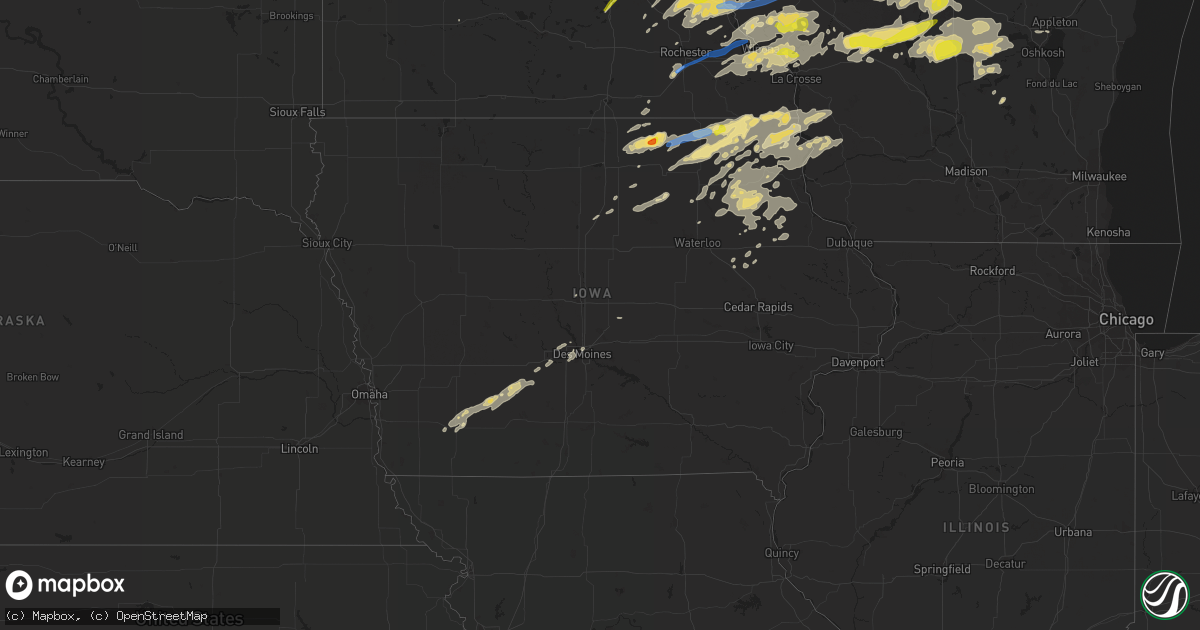Hail map in Iowa on May 9, 2022