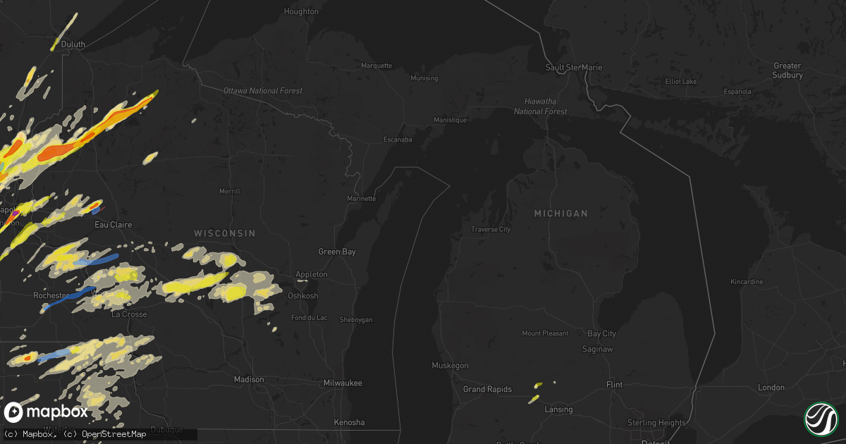 Hail map in Michigan on May 9, 2022