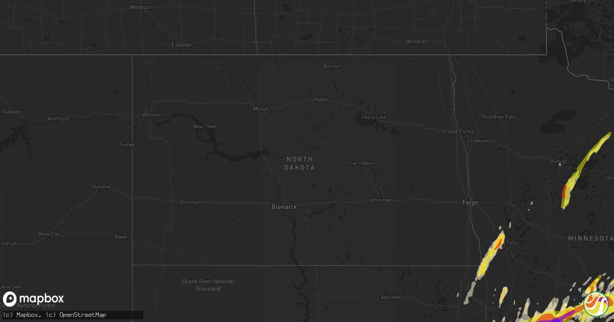 Hail map in North Dakota on May 9, 2022