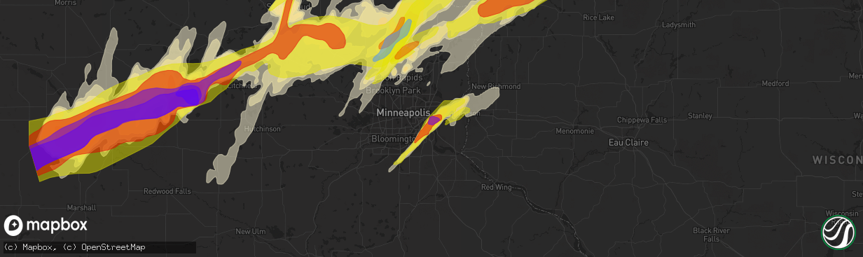 Hail map in South Saint Paul, MN on May 9, 2022