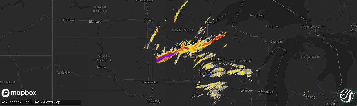 Hail map on May 9, 2022