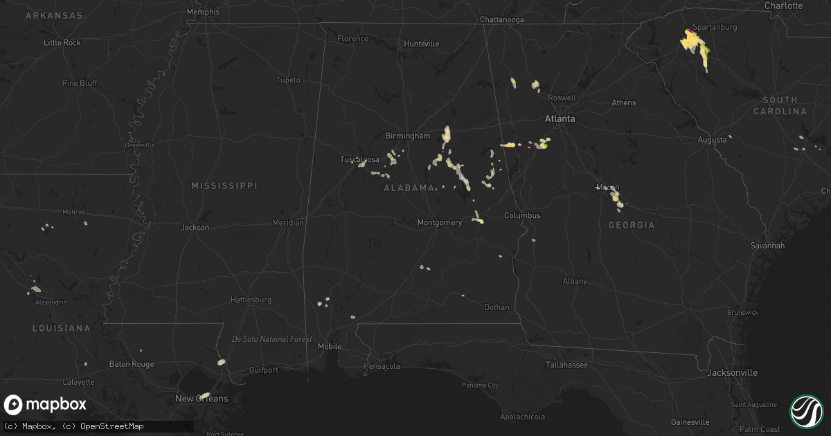 Hail map in Alabama on May 9, 2023