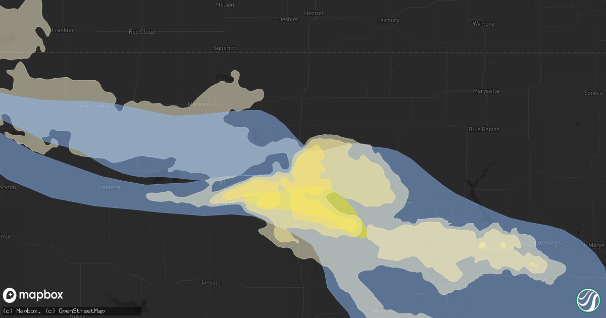 Hail map in Concordia, KS on May 9, 2023